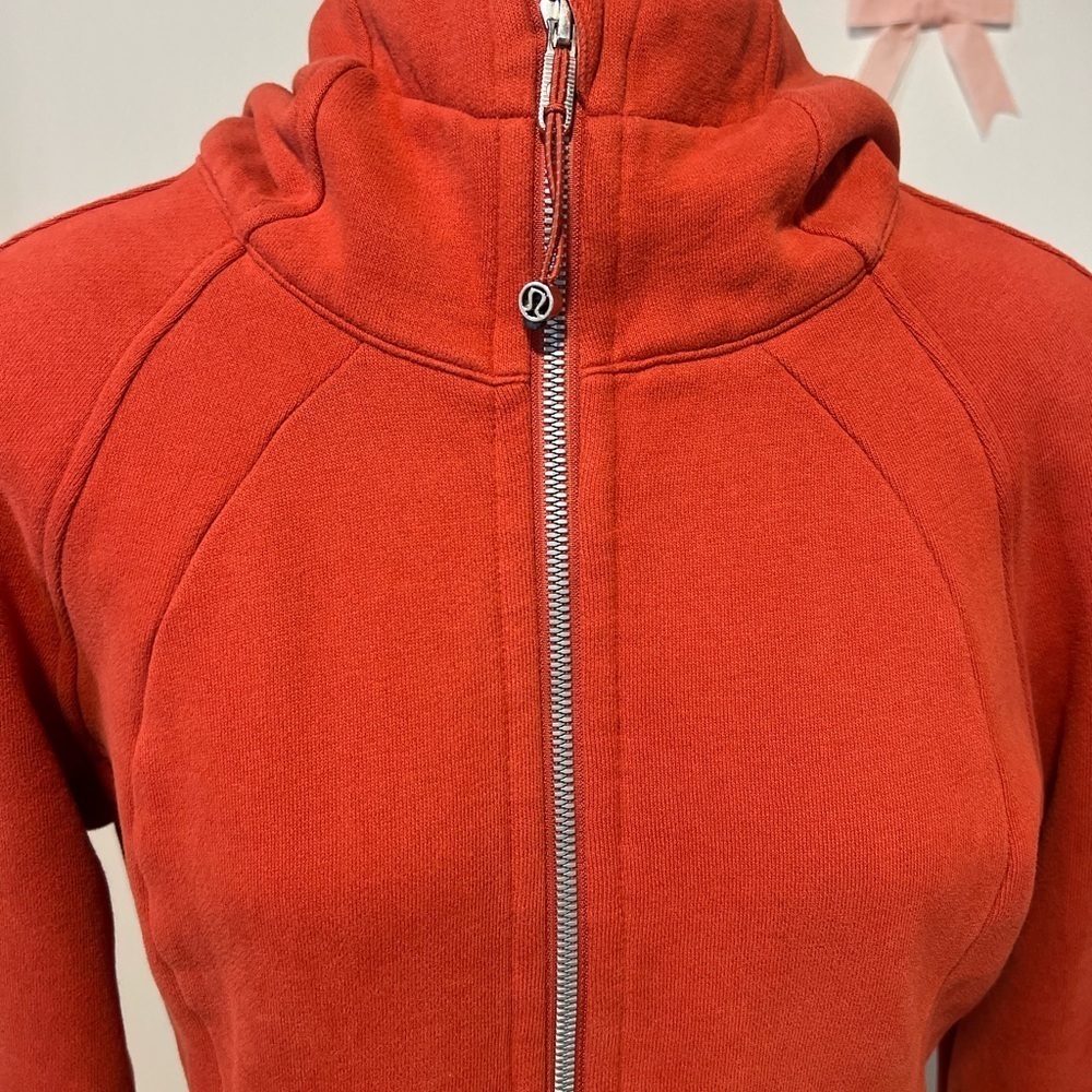 lululemon Scuba Fleece Cotton Jacket Zip up- Rusty Orange - Picture 5 of 7